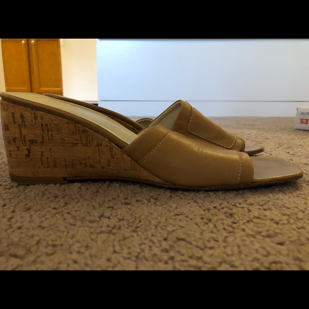 Tan Wedge with Authentic Leather Strap